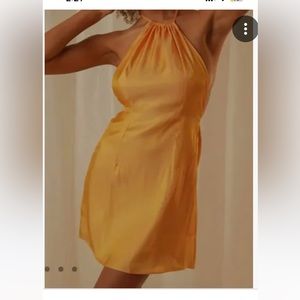 Peppermayo orange sheer halter dress
